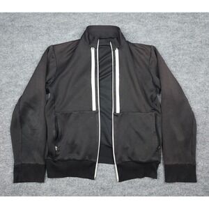 Y-3 Yohji Yamamoto Adidas Jacket Adult Medium Black Bomber Zip *Hole* *Zipper*